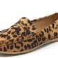 Leopard print loafer on white background