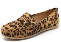 Leopard print loafer on white background