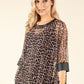 Leopard Print Mesh Blouse