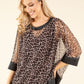 Leopard Print Mesh Blouse