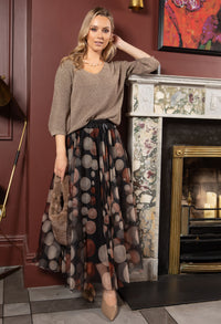 Cocoa Dots Tulle Skirt