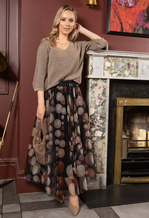 Cocoa Dots Tulle Skirt