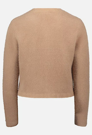 Knit cardigan with patch pockets