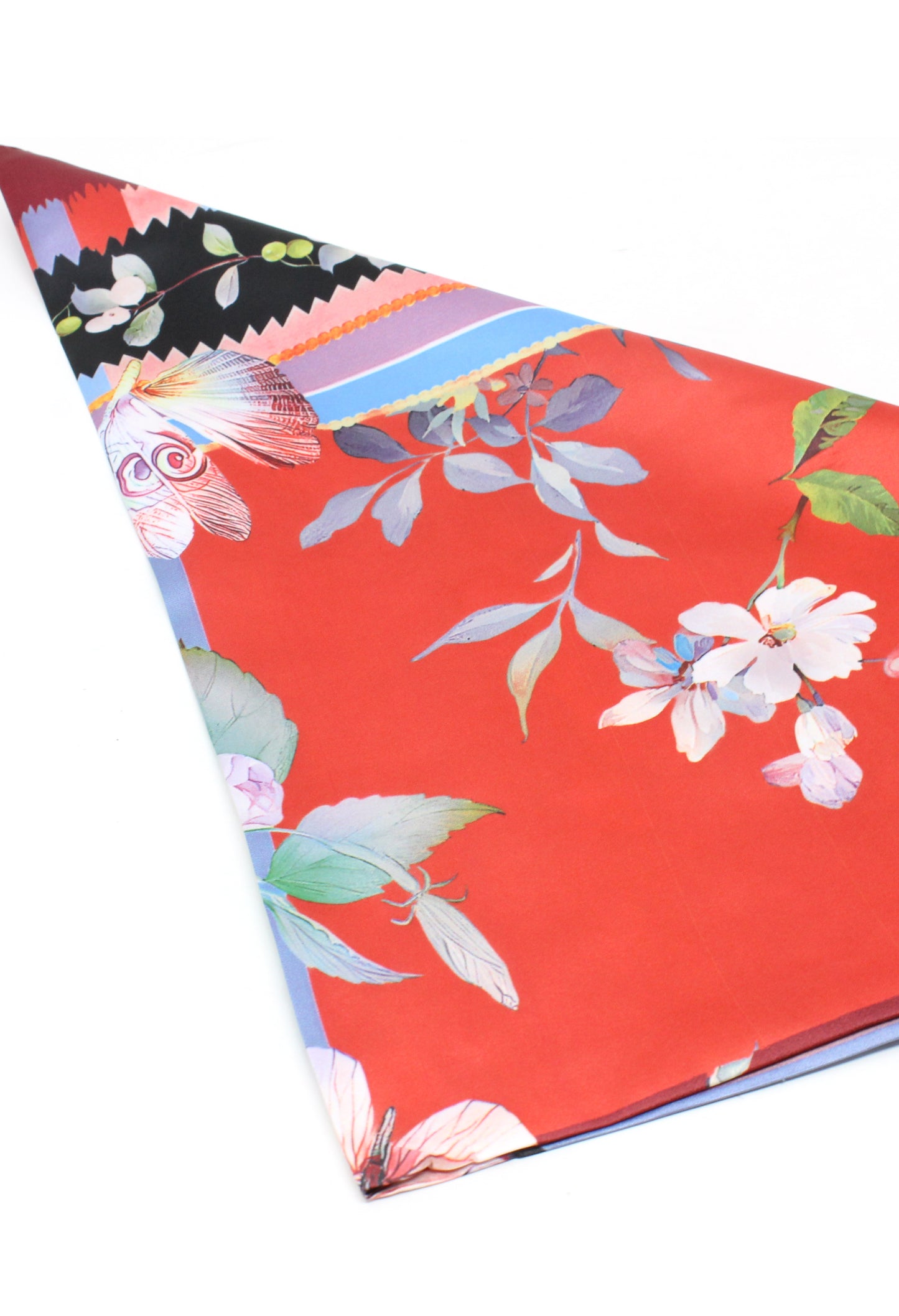 Butterfly Border Satin Scarf