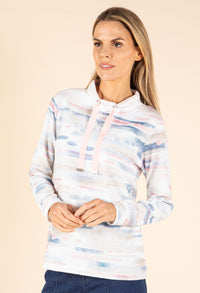 Lux Touch Abstract Print Knit Top