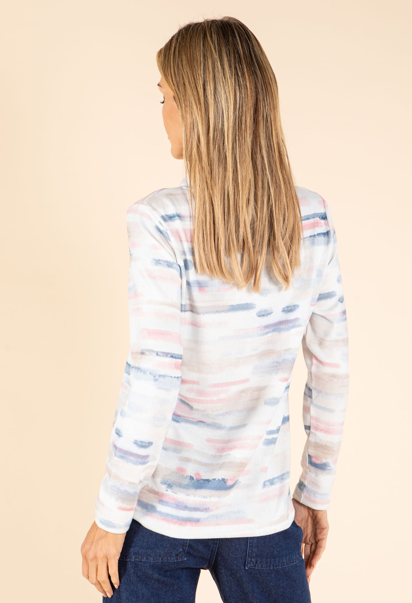 Lux Touch Abstract Print Knit Top