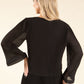 Flute Sleeve Tie Front Blouse