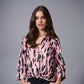 Abstract Print Satin Top