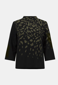 Animal-print Mock Neck Pullover