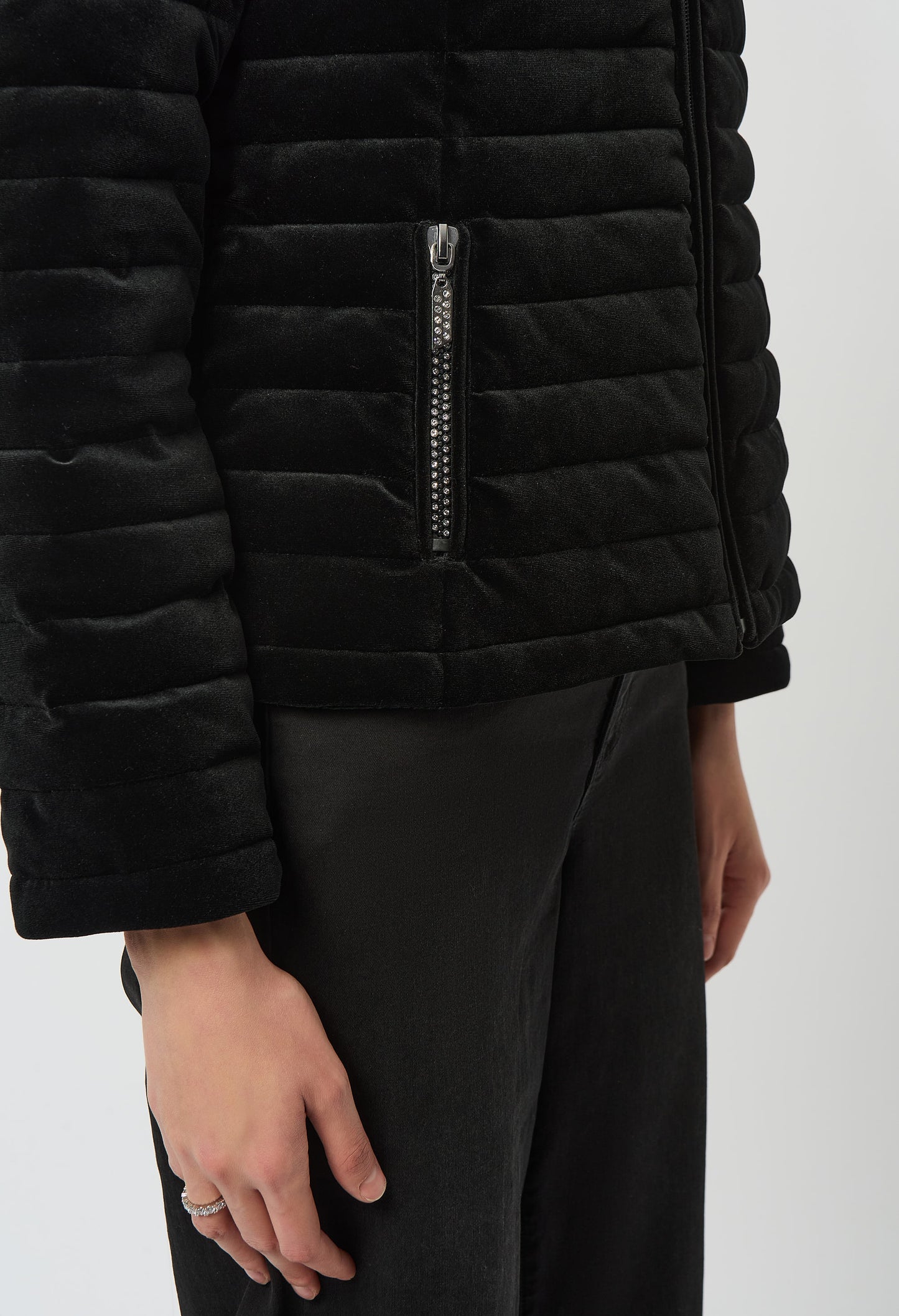 Puffer Jacket With Fur Collar