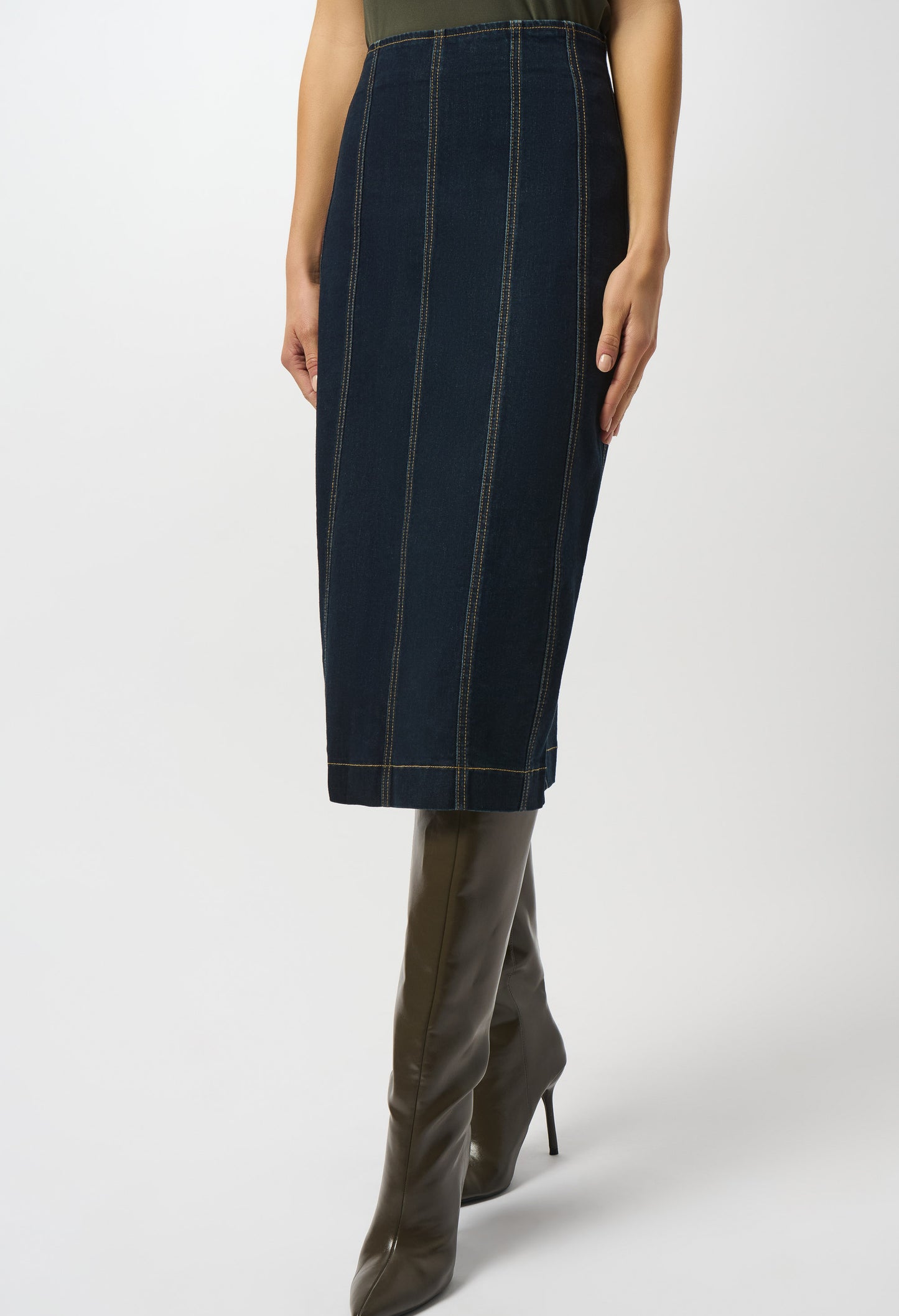 Stitch Detail Denim Skirt