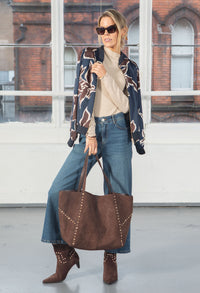 Leaf Print Bomber Jacket