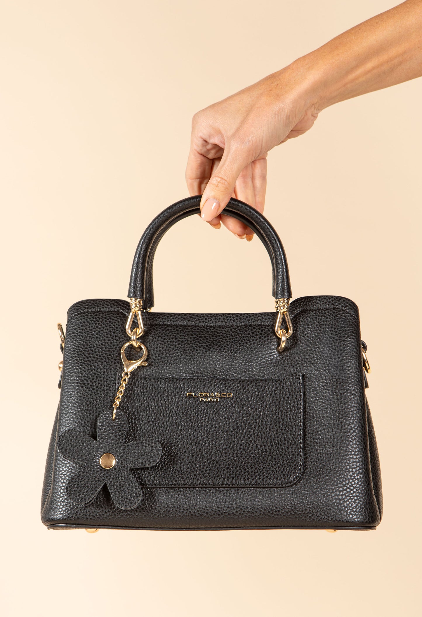 Flower Charm Structured Bag