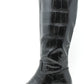 Croc Effect Knee High Boot
