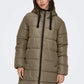 puffer coat with hood and pockets