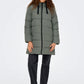 puffer coat with hood and pockets