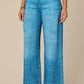 Skyrise French Terry Printed Wide Leg Knit Jeans