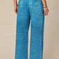 Skyrise French Terry Printed Wide Leg Knit Jeans