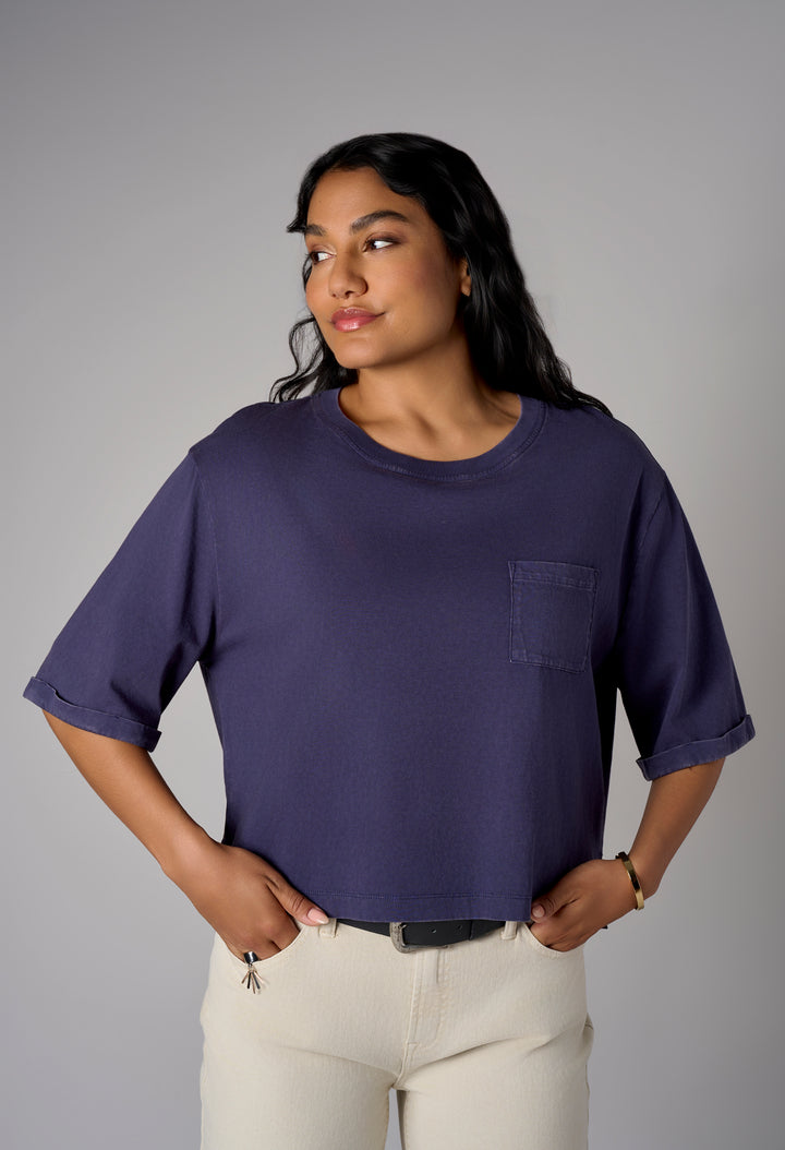 Boxy Fit Round Neck Top