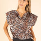 Cowl Neck Leopard Blouse