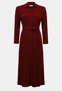 Midi Wrap Dress With Belt