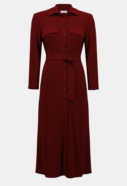 Midi Wrap Dress With Belt