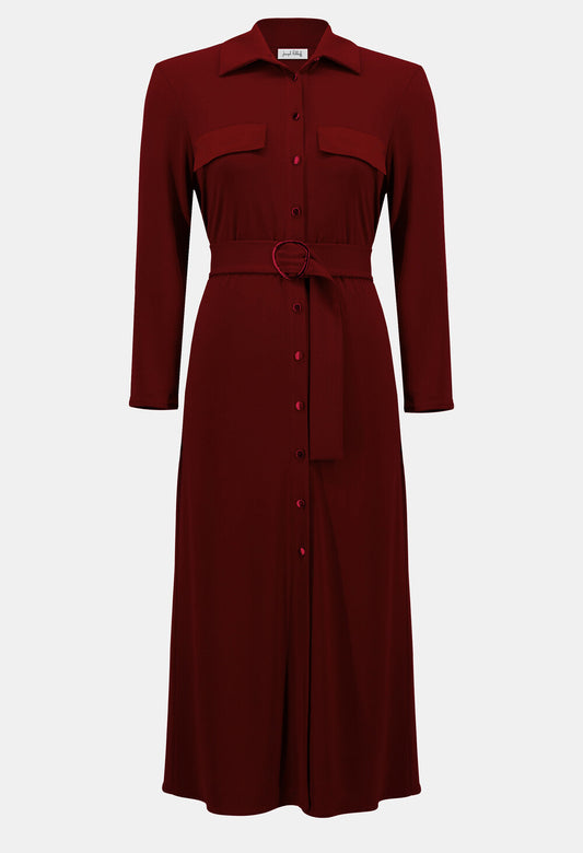 Midi Wrap Dress With Belt