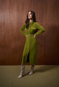 Midi Wrap Dress With Belt