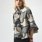 Abstract Collared Flare-sleeve
