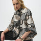 Abstract Collared Flare-sleeve