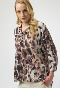 Cowl Neck Leopard Pullover