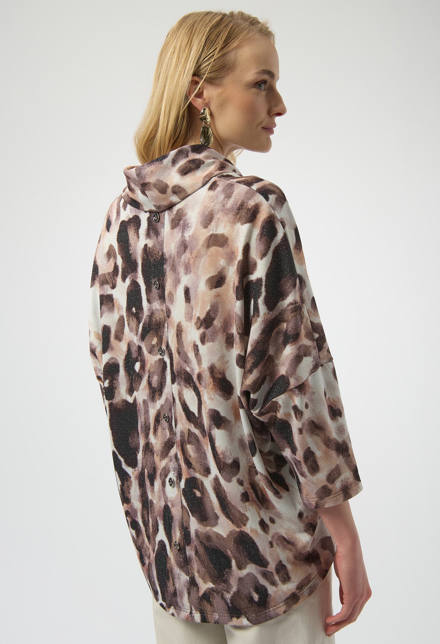 Cowl Neck Leopard Pullover