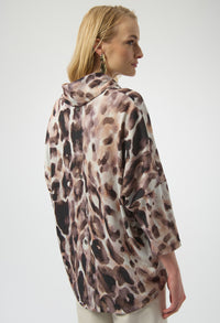 Cowl Neck Leopard Pullover