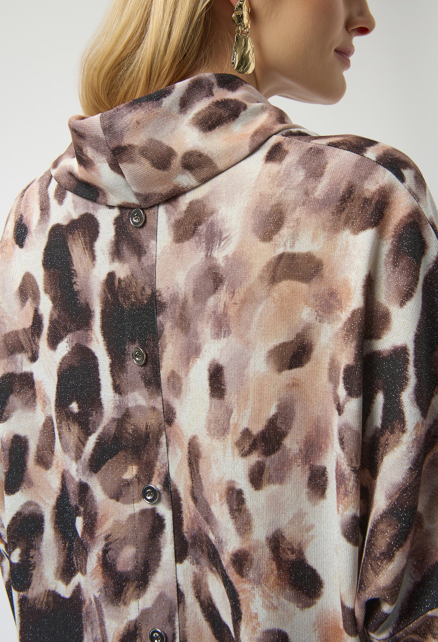 Cowl Neck Leopard Pullover