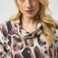 Cowl Neck Leopard Pullover