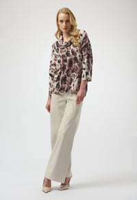 Cowl Neck Leopard Pullover