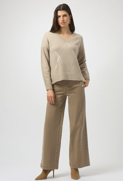 Wide-leg Mid-rise Trousers