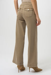 Wide-leg Mid-rise Trousers