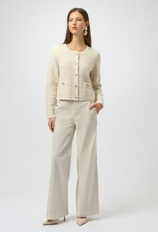 Wide-leg Mid-rise Trousers