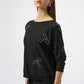 Jewel Embellished Boat Neck Pullover