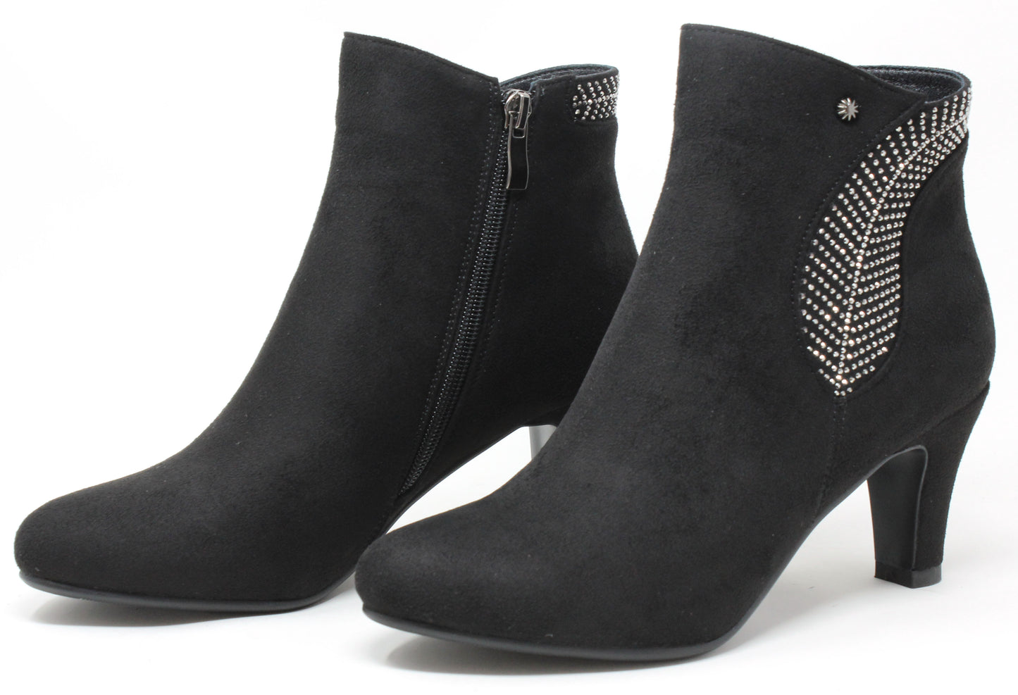 Diamante Feathered Ankle Boot
