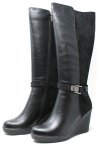 Diamante Buckle Knee High Boot