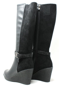 Diamante Buckle Knee High Boot