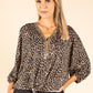 Diamante Trim Leopard Blouse