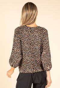 Diamante Trim Leopard Blouse