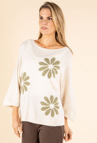 Mary Wool Blend Floral Knit Jumper