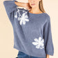 Estelle Wool Blend Knitted Winter Flower Jumper