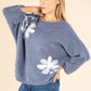 Estelle Wool Blend Knitted Winter Flower Jumper