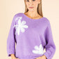 Estelle Wool Blend Knitted Winter Flower Jumper