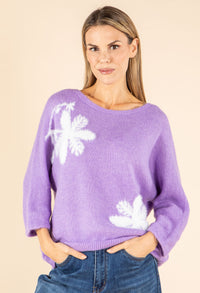 Estelle Wool Blend Knitted Winter Flower Jumper